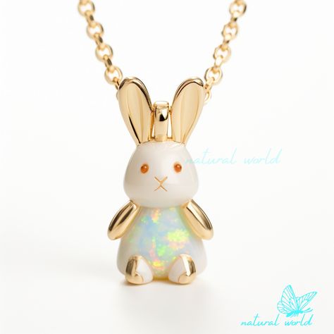 Handmade Rabbit, Bunny Pendant, World Jewelry, Opal Eyes, Rabbit Charm, Rabbit Pendant, Pretty Jewelry, Eye Stone, Unique Beauty