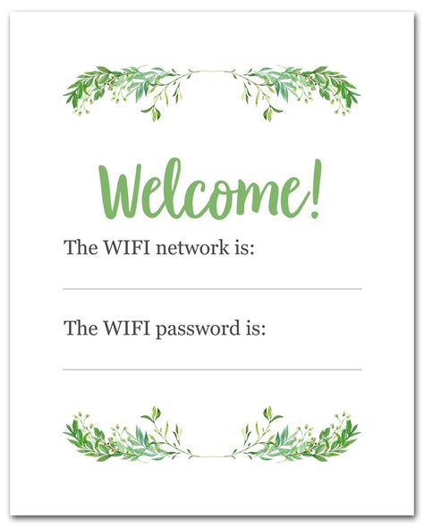 Free Printable Guest Wi-Fi Sign in Two Size Options Family Wall Calendar Ideas, Guest Wifi Sign, Small Guest Bedroom Ideas, Guest Wifi, Small Guest Bedroom, Wifi Password Sign, Wifi Sign, Decor Gallery Wall, Wifi Password