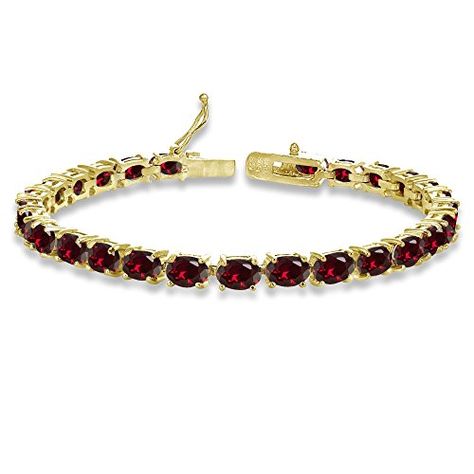 Yellow Gold Flashed Sterling Silver 6X4mm Created Ruby Ovalcut Tennis Bracelet * You can find more details by visiting the image link-affiliate link. #Bracelet Bracelet Displays, Glow Jewelry, Womens Bangles, Bracelet Display, Sterling Jewelry, Birthstone Bracelets, Ruby Jewelry, Amethyst Jewelry, Foot Jewelry