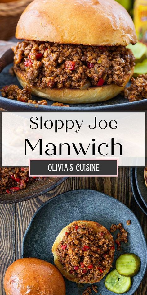 Sloppy Joe Recipe With Manwich, Homemade Manwich, Manwich Recipe, Homemade Sloppy Joes Recipe, Sloppy Joe Recipe Crock Pot, Sloppy Joe Burger, Best Sloppy Joe Recipe, Manwhich Recipes, Sloppy Joe Recipe Easy