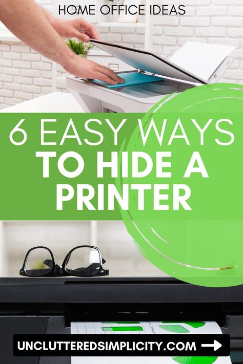 Printer Space Ideas, Home Office With Printer Storage, Printer Storage Ideas Space Saving, Printer On Desk Ideas, Under Desk Printer Storage Ideas, How To Hide Printer In Living Room, Home Office Printer Stand Ideas, Hiding A Printer Home Decor, Printer Setup Ideas