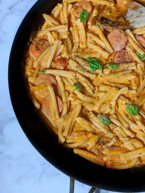 Casarecce Pasta Recipes, Veganized Recipes, Pasta With Diced Tomatoes, Casarecce Pasta, Creamy Tomato Pasta, Pasta With Sausage, Noodles Recipes, Red Sauce Pasta, Pasta Noodle Recipe