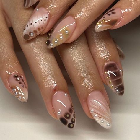 Brown Nails Design, Cherry Nails, Minimalist Nails, Fire Nails, Dream Nails, Funky Nails, Nail Gel, Chic Nails, Dope Nails