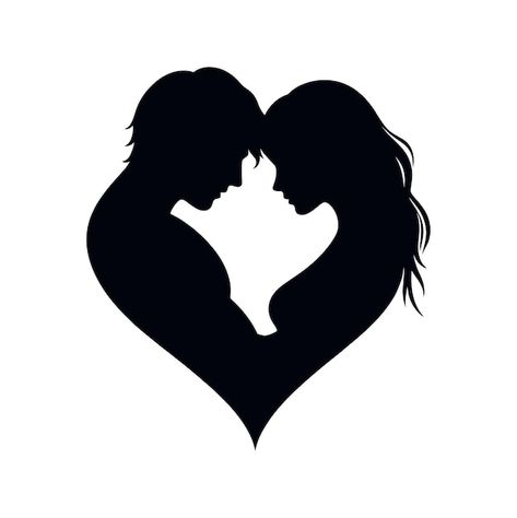 Vector logo romantic love couple silhoue... | Premium Vector #Freepik #vector #couple #greeting #silhouette #romance Romance Drawing Couple, Couple Silhouette Painting, Couple Art Ideas, Siluet Art, Couples Silhouette, Kissing Silhouette, Couple Logo, Batman Silhouette, Man And Woman Silhouette