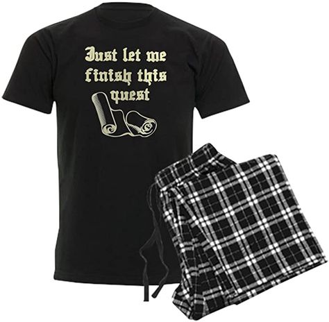 Amazon.com: CafePress Wow Quest Pajama Set: Clothing World Of Warcraft Gifts, Dark Pajamas, Comfortable Pjs, Black Sleepwear, Red Plaid Pants, Mens Pjs, Men's Pajamas, Mens Lounge Pants, Unisex Pajamas