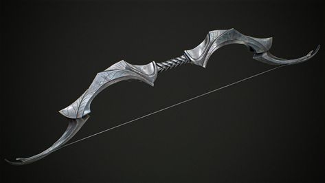 ArtStation - Fantasy (Auriel's) Bow Auriel's Bow Skyrim, Fantasy Bows And Arrows, Dnd Short Bow, Longbow Fantasy, Fantasy Bow Design, Auriel's Bow, Skyrim Bow, Magic Longbow, Bow Fantasy