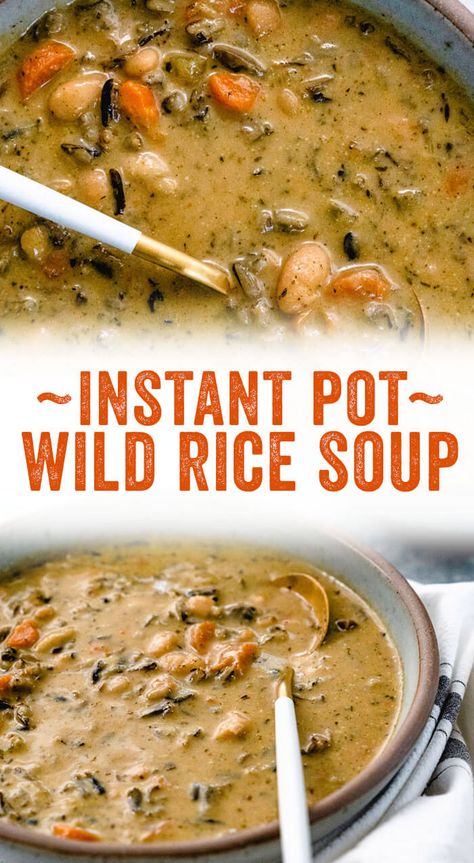 Instant Pot Wild Rice Soup, Instant Pot Wild Rice, Wild Rice Soup Recipes, Cheesy Potato Soup, Rice Soup Recipes, Soup Healthy, Instant Pot Soup Recipes, Couple Cooking, Wild Rice Soup