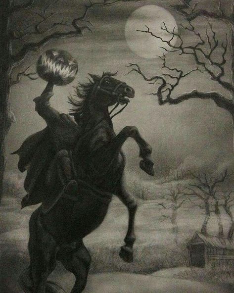 Sleepy Hollow 🎃👻. . . #halloween #darkartist #darkart #halloweenmakeup #halloween🎃 #halloween2017🎃 #strange #weird #vintage #oldschool… Sleepy Hollow Halloween, Images Terrifiantes, The Legend Of Sleepy Hollow, Legend Of Sleepy Hollow, Horror Vintage, Halloween Kunst, Headless Horseman, Halloween Artwork, Retro Horror