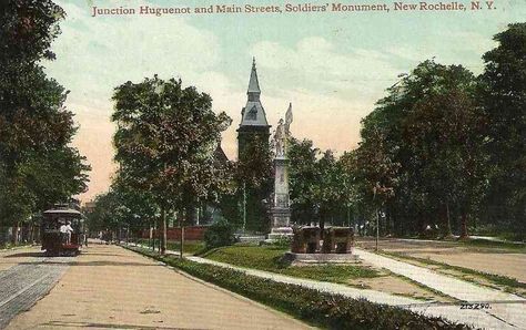 New Rochelle, New York, USA - Junction Huguenot and Main Streets, Soldiers' Monument, New Rochelle, N.Y. New Rochelle New York, Long Island Sound, New Rochelle, Queen City, Old Newspaper, Main Street, Back In Time, The Sound, Old Photos