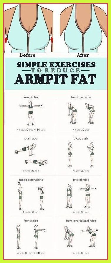 How To Get Rid Of Armpit Fat In A Week-10 Best Underarm Fat Exercises Lose Armpit Fat, Workout Fat Burning, Armpit Fat, Exercises For Women, Arm Fat, Trening Fitness, Body Wrap, Work Outs, Lose 50 Pounds