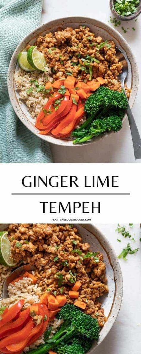 Fried Tempeh, Veg Protein, Budget Vegan, Tempeh Recipes, Lime Recipes, Veggie Meals, Ginger Recipes, Quick Healthy Meals, Best Side Dishes