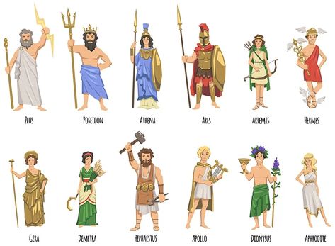 Greek God Symbols - The Symbols of Power Greek Gods, Mythology Characters, Greece Goddess, Greek Mythology Characters, Zeus Jupiter, Goddess Names, Greek Pantheon, Ancient Greek Gods, Greek Gods And Goddesses