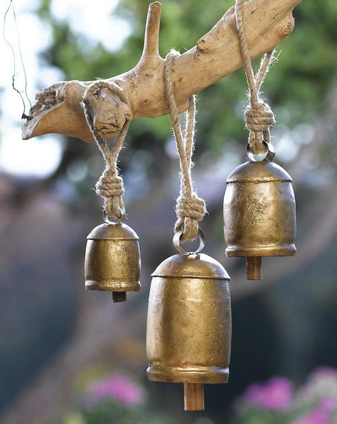 Bells Mini Jardin Zen, Prayer Garden, Temple Gardens, Meditation Garden, Asian Garden, Collections Etc, Mirror Ball, Meditation Space, Cow Bell