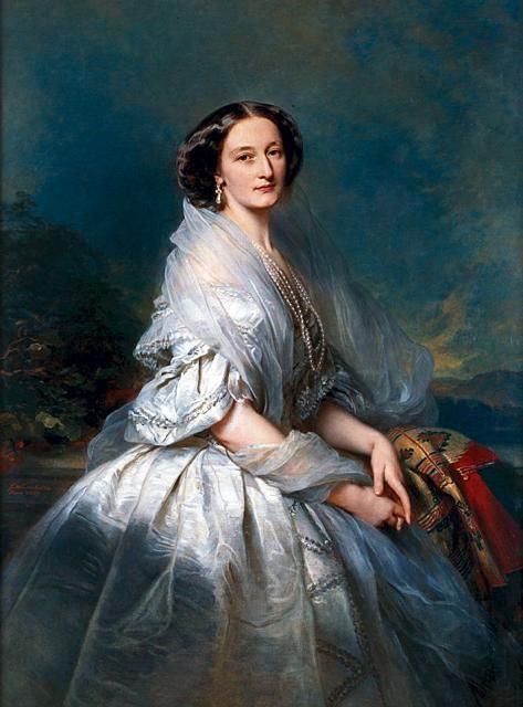 Portrait of Eliza Franciszka of Branicki Krasińska, Winterhalter Franz Winterhalter, Franz Xavier Winterhalter, Franz Xaver Winterhalter, Victorian Portraits, Woman In White, Historical Painting, A4 Poster, Portraits From Photos, Vintage Artwork