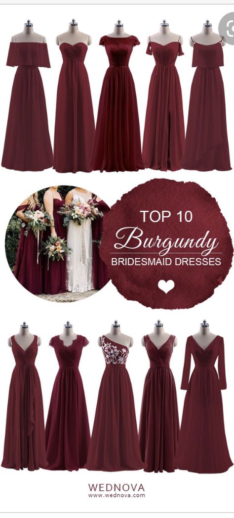 Burgundy Bridesmaid Dresses With Sleeves, Mismatched Burgundy Bridesmaid Dresses, Fall Bridesmaid Dresses Burgundy, Burgandy Bridesmaids Dress, Burgundy Bridesmaid Dresses Lace, Vestidos Color Vino, Bridesmaid Dresses Lace, Maroon Bridesmaid, Maroon Bridesmaid Dresses