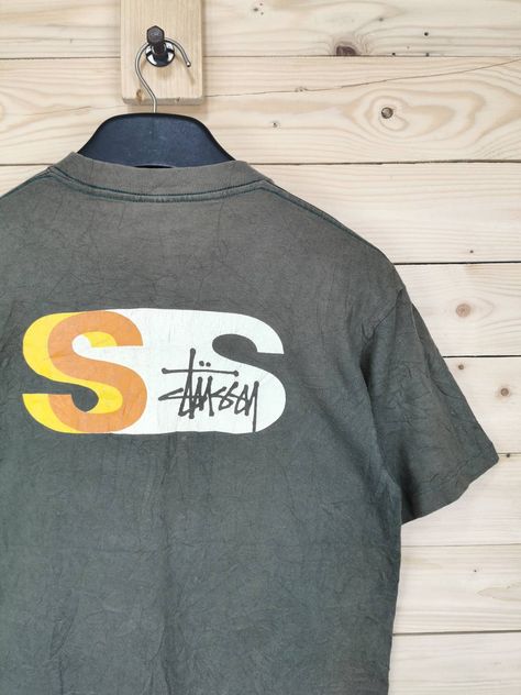 Vintage 1996 Vintage Stussy S Logo Shirt | Grailed Vintage Stussy T Shirts, Stussy S, Stussy Logo, Vintage Stussy, Conceptual Fashion, Shirt Design Inspiration, S Logo, Logo Shirt, Men's Tops