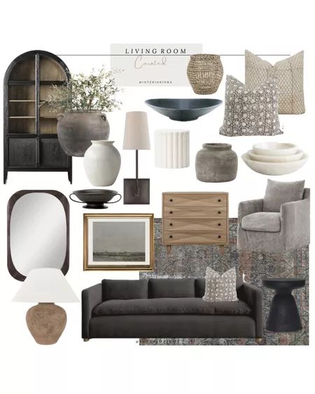 Cool Neutral Home Decor, Greys And Neutral Living Room, Beige Transitional Living Room, Grey Couch With Neutral Decor, Light Color Furniture Living Room, Living Room Inspiration Charcoal Couch, Neutrals House Decor, Two Gray Couches Living Room, Grey Couch Family Room Ideas