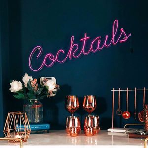 Unique & Unusual Home Lighting | notonthehighstreet.com Trendy Drinks, Custom Home Bars, Home Bar Kitchen, Home Bar Signs, Drinks Trolley, Cocktails Sign, Cocktails Bar, Cocktail Sauce, Personalized Neon Signs