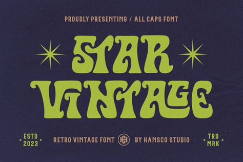 Free Fonts Retro, Logos Vintage, Stickers Packaging, Logos Retro, Funky Fonts, Free Font Download, Free Commercial Fonts, Caps Font, All Caps Font