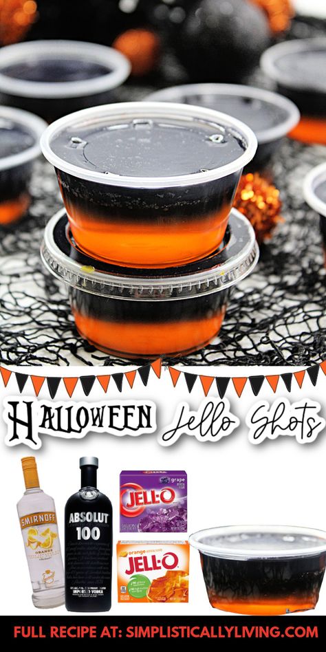 Halloween Drinking Games, Halloween Jello Shots, Halloween Jello, Halloween Shots, Halloween Party Drinks, Halloween Drinks Alcohol, Dulces Halloween, Jello Shot Recipes, Halloween Party Snacks