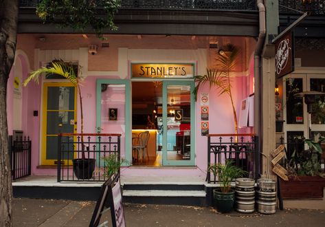 Darlinghurst’s Wes Anderson-Themed Bar Stanley’s Has New Owners, a New Look (and Is Serving Vegemite and Truffle Toasties) - Broadsheet Wes Anderson Coffee Shop, Miami Vice Theme, Zebra Print Wallpaper, Baby Grand Piano, Wes Anderson Films, Teal Paint, The Royal Tenenbaums, Underground Homes, Grand Budapest Hotel