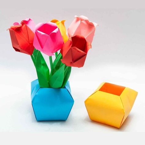 Origami Vase | How to make a paper Vase | Easy paper craft #origami #оригами #вазаизбумаги #вазаоригами #vaseorigami Vase Origami, Origami Vase, Craft Origami, Paper Vase, Paper Crafts Origami, Easy Paper Crafts, Thanks For Watching, Homemade Gifts, Paper Craft