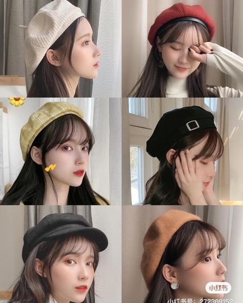 Headwear Aesthetic, Women Aging Gracefully, Barret Hat, Hat Korean Style, Mlb Shoes, Hair Ideas For Women, Beret Outfit, Peony Aesthetic, Hairstyles Elegant