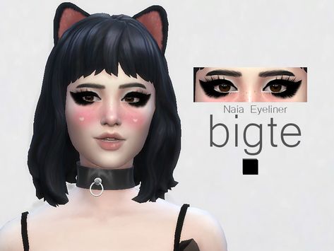 Sims4 Makeup Cc, Emo Eyeliner, Sims4 Makeup, Ts4 Makeup, Sims 4 Cc Goth, Mods Ts4, Sim4 Cc, Cc Makeup, Sims 4 Nails