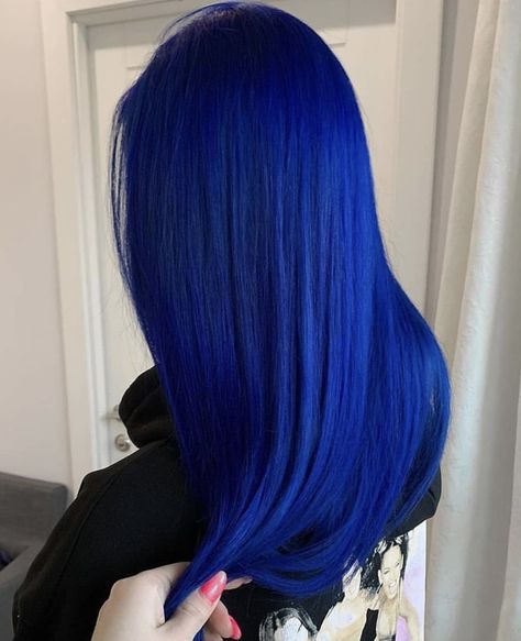 Dimensional Vivid Hair, Dark Electric Blue Hair, Blue Clothing Aesthetic, Neon Blue Hair, Electric Blue Hair, Bright Blue Hair, Royal Blue Hair, Dyed Hair Blue, Dark Blue Hair