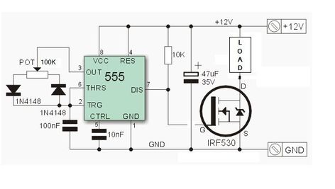 a low cost PWM dimmer  using  NE555 and MOSFET  with DIY aluminium case. Electrical And Electronics Engineering, Arduino Cnc, Electronics Engineering, Electronic Circuit Design, Electronics Storage, Hobby Electronics, Electronics Basics, Electronic Schematics, Electronic Circuit Projects