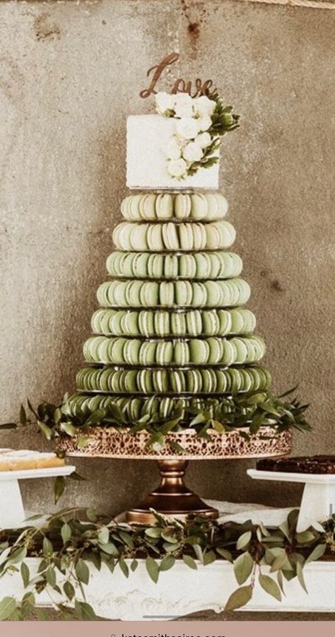 Simple Wedding Cake With Macaroons, Macarons Wedding Display, Wedding Cake And Macarons, Macaroon Cake Wedding, Macarons For Wedding, Wedding Dessert Tower, Wedding Macarons Display, Wedding Dessert Ideas Instead Of Cake, High Tea Wedding Reception