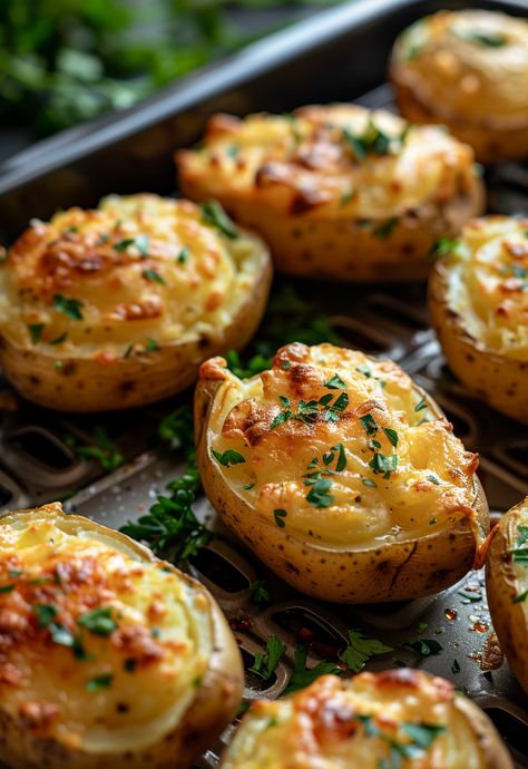 Learn How to Cook Air Fryer Baked Potatoes Recipe For Free | Recipes You'll Love, Made Easy! Healthy Food With Potatoes, Autumn Air Fryer Recipes, Gourmet Potatoes Recipes, Air Fryer Baking Recipes, Aesthetic Dinner Ideas, Pick Up Food, Baked Potato Recipe, Air Fryer Baked Potato, Stuffed Potato