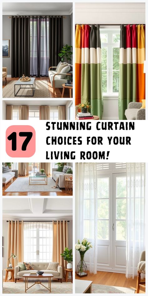 Transform your living room with these 17 stylish curtain ideas, from sheer elegance to bold patterns, and create a cozy, beautiful space you'll love coming home to. Stylish Curtains Living Rooms, Living Room Curtain Ideas, Room Curtain Ideas, Living Room Curtain, Room Cooler, Decorative Curtain Rods, Dining Room Curtains, Layered Curtains, Window Treatments Living Room