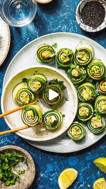 Cucumber Avocado Rolls, Cucumber Ribbons, Cucumber Roll Ups, Avocado Rolls, Low Carb Sushi, Avocado Mash, Cucumber Sushi, Cucumber Cups, Cucumber Rolls