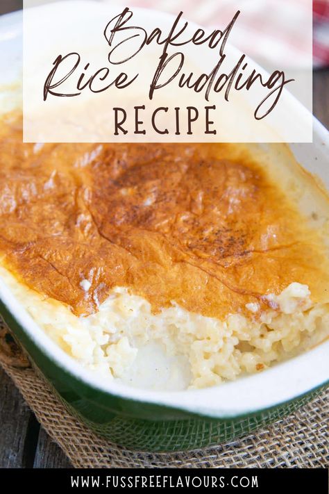 Rice Oudding, Air Fryer Rice Pudding, Simple Rice Pudding Recipe, English Rice Pudding Recipe, Rice Pudding In Oven, Easy Baked Rice Pudding, Rice Pudding Recipe Creamy, Rice Pudding Recipe Baked, Rice Pudding Baked In Oven