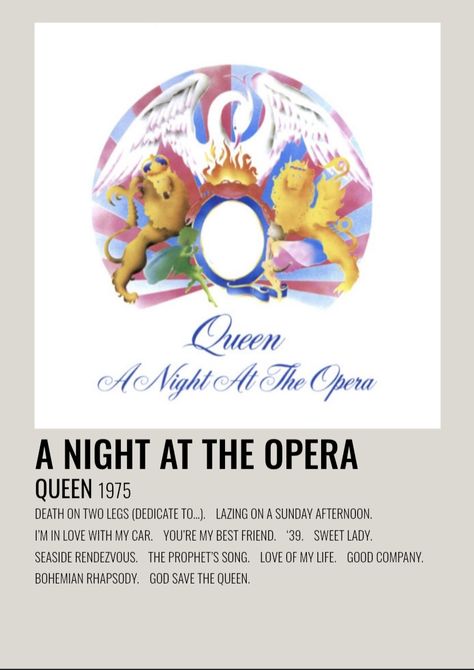 album polaroid for a night at the opera by queen Classic Rock Albums, Queen Albums, Night At The Opera, Vintage Music Posters, Music Poster Ideas, Queen Poster, A Night At The Opera, Poster Wallpaper, Music Poster Design