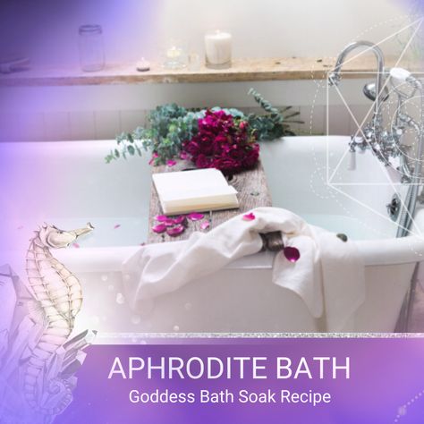 Goddess Bath Ritual, Goddess Bath Recipes, Aphrodite Bath, Goddess Lifestyle, Feminine Essentials, Goddess Bath, Spiritual Cleansing Bath, Bathing Rituals, Milk Bath Recipe