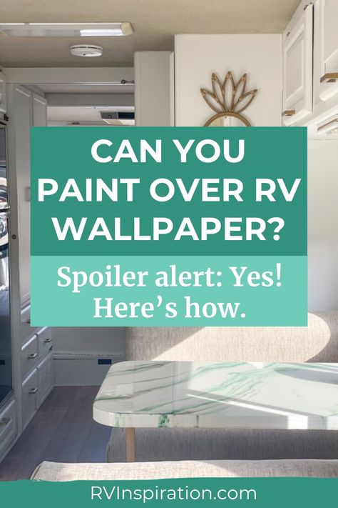 The first question EVERYONE asks when they start pondering an RV makeover is if they can paint RV wallpaper. Trust me, when I first joined the RV life, it was one of the first questions I asked the internet, too. And the answer is YES! In this guide, we will show you how! #rvinspiration #rvdiy #rvremodel Rv Wallpaper, Paint Rv, Rv Dreams, Rv Makeover, Diy Rv, Rv Renovations, Camper Renovation, Rv Interior, Rv Remodel