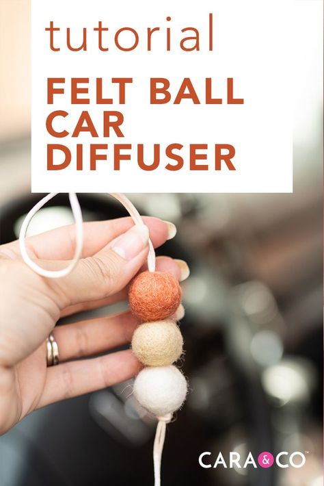 Air Freshener Diy Essential Oils, Diy Oil Diffuser, Felt Ball Crafts, Diy Essential Oil Diffuser, Car Air Freshener Diy, Diffuser Diy, Air Freshener Essential Oils, Felt Wool Ball, Car Diffuser Essential Oils