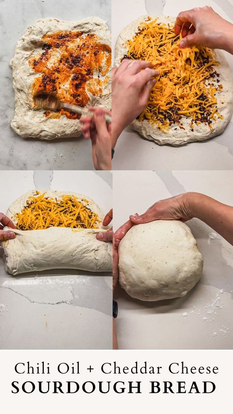 Photos for how to make chili oil and cheddar cheese sourdough bread Sourdough Cheesy Bread, Sourdough Pretzel Bread, Cheddar Cheese Bread, Bread Inclusions, Cheese Sourdough Bread, Cheddar Sourdough Bread, Sourdough Bread Flavor Ideas, Hot Honey Sourdough Bread, Sourdough Cheese Bread