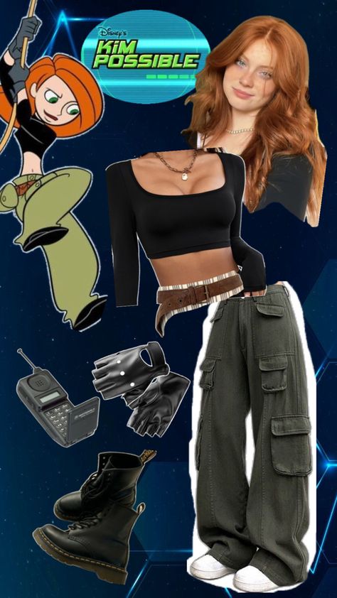 Call me beep me (if you wanna reach me) Blonde Hair Costumes, Kim Possible Halloween Costume, Kim Possible Costume, Red Head Halloween Costumes, Red Hair Halloween Costumes, Purim Costumes, Classy Halloween Costumes, Diy Halloween Costumes For Women, Pretty Halloween Costumes