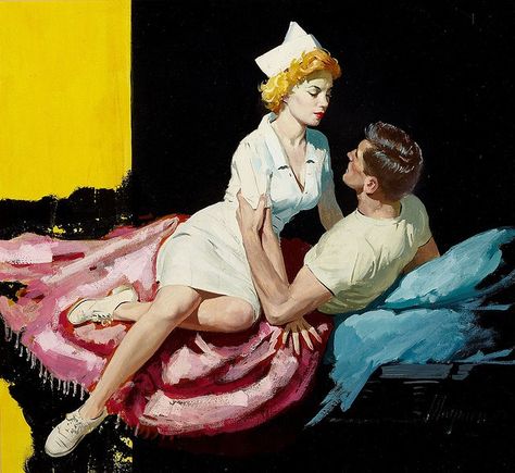 Arte Pulp, Fabian Perez, Jack Vettriano, Robert Mcginnis, Image Couple, Pulp Fiction Art, Night Nurse, Gil Elvgren, Vintage Nurse