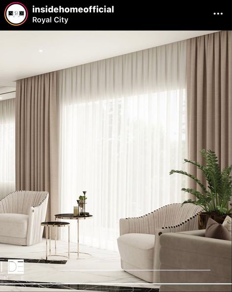 Linen curtains living room