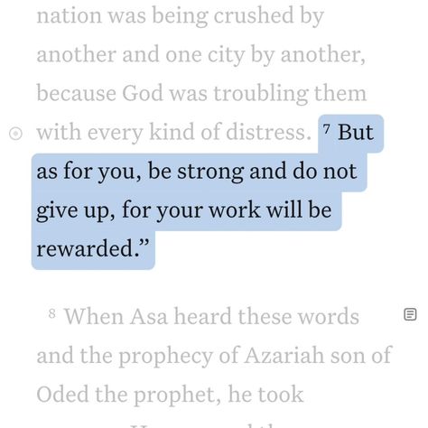 Daily Bible Verse 07/08/24 💙 • • ‭2 Chronicles 15:7 NIV‬ [7] But as for you, be strong and do not give up, for your work will be rewarded.” • • @faithfully_with_you • • #biblequotes #bibleverses #bible #biblescripture #bibleverse #dailybibleverse #dailyquote #digitalart #nivbibleverse #nivbibletranslation #christianartist #christiandigitalart #christianity #christiancreator #catholicism #christiandigitalartwork #christian #christianart #catholic #christianpost #christianposts #christianreel... 2 Chronicles 15 7, Niv Bible, Christian Post, Christian Artists, Daily Bible Verse, Daily Bible, Daily Bread, Be Strong, Don't Give Up