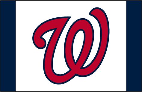 Washington Nationals Cap Logo (2013) - Curly W logo red with blue trim on white with blue on either side. Worn on the white-front-panel Washington Nationals batting practice caps starting in 2013 Washington Nationals Logo, Cap Logo, Nationals Baseball, Mlb Logos, Basketball Uniforms, Mlb Teams, Arizona Diamondbacks, Washington Nationals, Cincinnati Reds