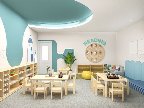 K12 International School Kindergarten Design—Project Preschool Interior Design Classroom, Kindergarten Furniture Design, Kindergarten Interior Design Classroom, School Interior Design Classroom, Preschool Interior Design, Preschool Setup, Kindergarten Interior Design, Daycare Interior Design, Daycare Room Design