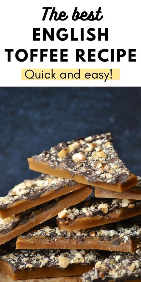 Peanut Butter Cookies No Egg, Homemade Toffee Recipe, English Toffee Recipe, Easy Toffee, Easy Candy Recipes, Homemade Toffee, Toffee Candy, Desserts Christmas, Toffee Recipe