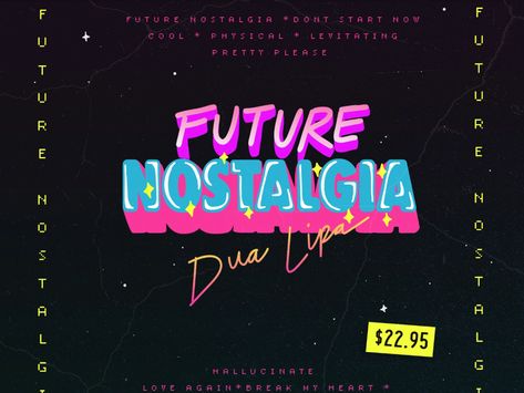 Future Nostalgia Album Cover, Nostalgia Album Cover, Nostalgia Wallpaper, Future Nostalgia, Instagram Username Ideas, Music Images, Album Cover Design, 80s Music, Love Again