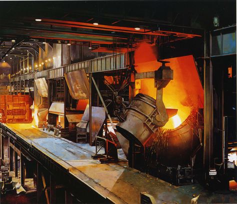 Joseph McNamara - STEEL MILL INTERIOR #2 Bethlehem Steel, Steel Industry, Blast Furnace, Industrial Landscape, Factory Interior, Casting Machine, Abandoned Factory, Steel Mill, Game Terrain