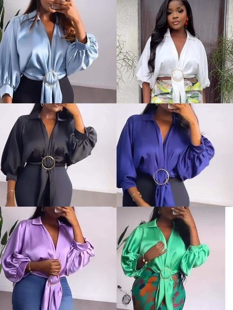 English Style Clothes Classy, English Blouse Styles, Sew A Wrap Top, Easy Sewing Tutorials, Latest Tops For Women, Sew Shirt, Top With Collar, Tie Front Shirt, 2piece Outfits